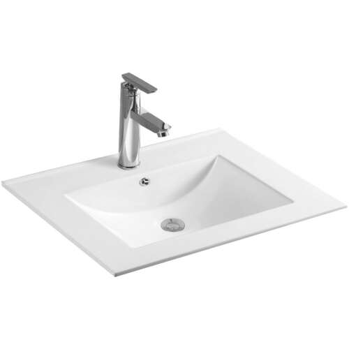 Mexen Atena beépíthető mosdó kagyló 60 x 46 cm, fehér - 25016000 mosdó csaplyukkal - Mosdókagyló