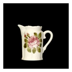 Kézzel festett kerámia tejkiöntő rózsa mintával, 4dl űrtartalommal - Konyhai eszköz