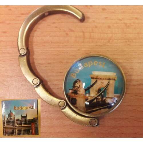 Budapest Lánchíd fém táskatartó, ajándék, szuvenír