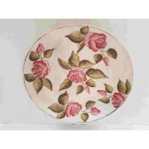 V.K.30-27 Domború mintás nagytál, virágos bordó,kerámia kézzel festett-dia.31x5cm 80969900 - Kínáló tál