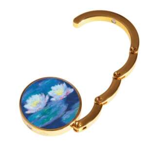 Arany fém táska akasztó Monet Vízililiomok mintájával - Bevásárló táska- & szatyor