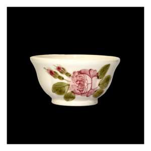 Kézzel festett kerámia tál rózsa mintával, 13,5x7,5cm - Tál