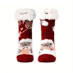 3 pár karácsonyi zokni finom puha szőrme béléssel, csúszásgátlós talppal 85975140 Női zoknik