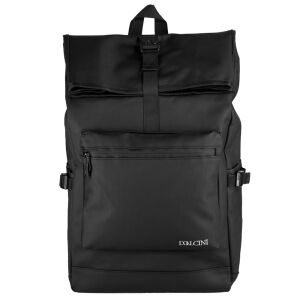 Dollcini schwarzer Business-Laptop-Rucksack mit Rolltop-Verschluss - Laptop-Rucksäcke