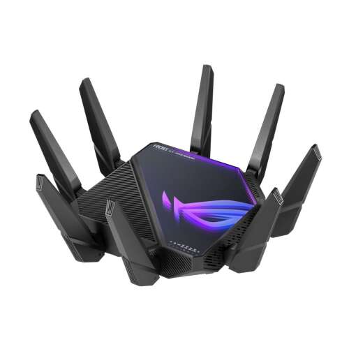 Asus ROG Rapture GT-AXE16000 Quad-band WiFi 6E Gaming Router, fekete, ferde nézet