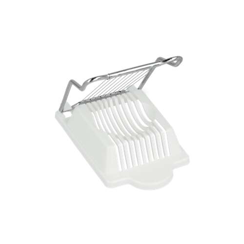 Tăietor de ouă Metaltex, tăietor de ouă din plastic alb cu lame din oțel inoxidabil
