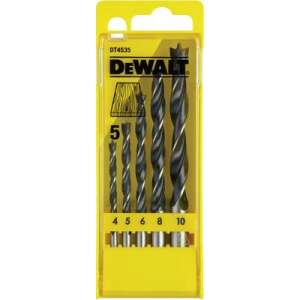 Dewalt DT4535-QZ 5 piece wood drill bit set, 4, 5, 6, 8, 10 mm - Drill bit