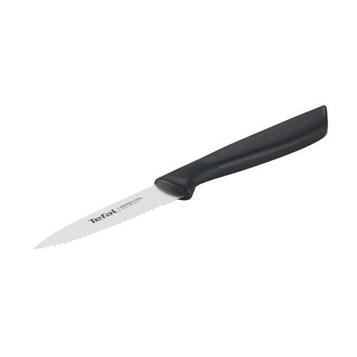 Tefal Colorfood 8 cm gezacktes Messer, schwarzer Griff, Klingen aus Edelstahl