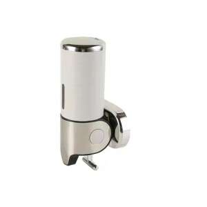 White wall mounted liquid soap dispenser, 500ml capacity, chrome finish - Soap Dispenser