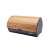 Black enamel bread bin with bamboo lid, Cookline brand