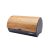 SABROSO black enamel bread bin with bamboo lid