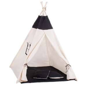 Sersimo indiai stílusú Teepee Tent gyermek sátor ablakkal, vastag szőnyeggel és 2 párnával, fekete-fehér 81087276 Játszósátrak & Alagutak