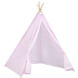 Sersimo gyereksátor Indiai stílusú Teepee sátor ablakkal, fehér rózsaszín cikk-cakk 81087342 Játszósátrak & Alagutak