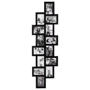 Photo Frame, 14 Photo Collage, 36x118cm, Black