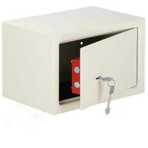 Beige key safe with open door, showing red lock and keys - Security Safe