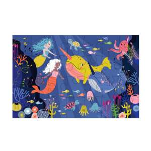 Avenir 28 piece Ocean puzzle for kids, featuring mermaids, narwhals, and sea creatures - Toy