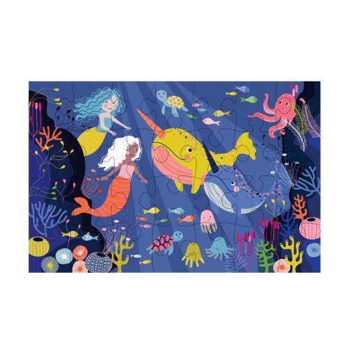 Avenir 28 piece Ocean puzzle for kids, featuring mermaids, narwhals, and sea creatures