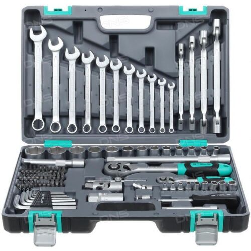 STELS 88 részes szerszámkészlet tokban, csavarkulcsokkal, dugókulcsokkal és csavarhúzó bitekkel