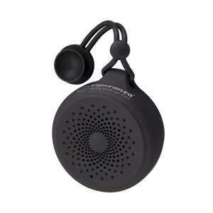 Esperanza Monsoon EP145K waterproof Bluetooth speaker, black, angled view - Audio