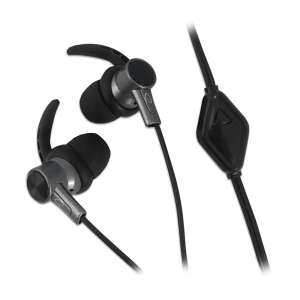 Esperanza EH198KS in-ear headphones with microphone, black and gray - Headphone and Bluetooth Speaker