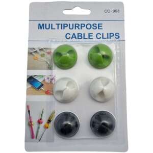 Kábelrendező szett - 6 db öntapadós kábelclip