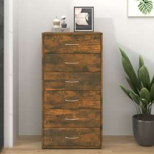 vidaXL 6-drawer chest of drawers in smoky oak - Furniture