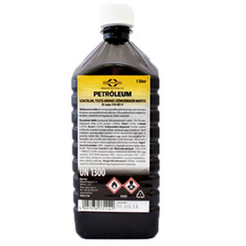 Petróleum 1 liter üzemanyag adalék, gyúlékony folyadék, UN 1300