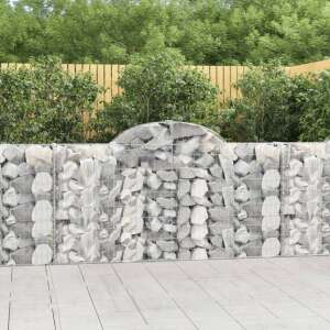 vidaXL galvanized steel gabion basket filled with stones, garden fence, decorative wall - Fence element