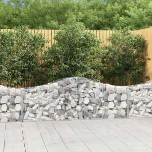 vidaXL Gabion Basket Wall filled with stones in garden setting - Fence element
