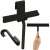 Shower squeegee with hook, black, for cleaning shower doors and walls