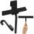Shower squeegee with hook, black, for cleaning shower doors and walls