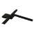 Black shower squeegee with hook, angled view