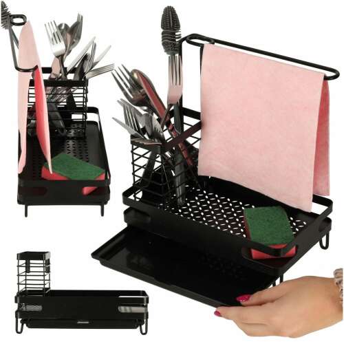 Organizator bucatarie chiuveta raft scule bucatarie negru 81287815