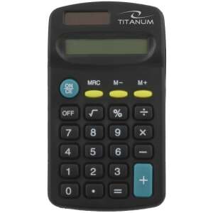Titanum TCL101 pocket calculator, black, with solar panel - Calculator