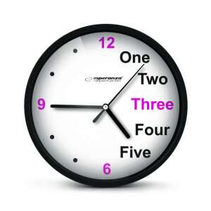 Esperanza EHC014K Praha čierne nástenné hodiny