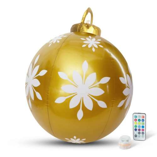 Karácsonyi Díszgömb - Felfújható RGB LED - Arany - 60cm