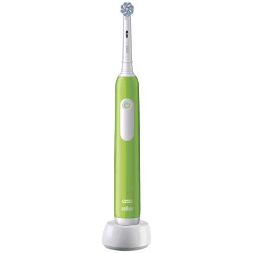 Oral-B Pro Junior 6+ electric toothbrush for kids, green, with charging stand