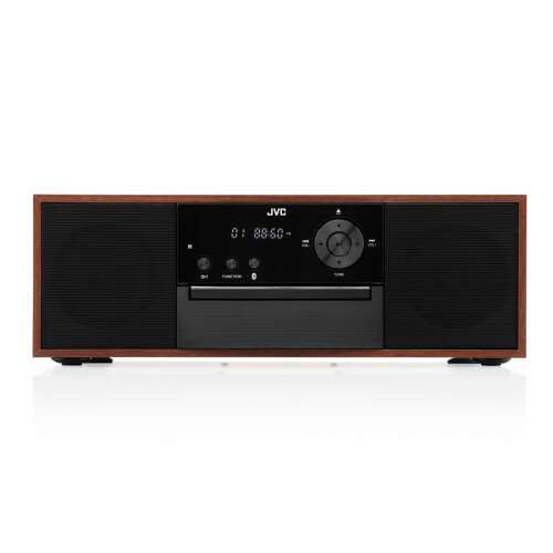 JVC RD-E761 Retro CD Player with FM Radio and Bluetooth, Black and Brown