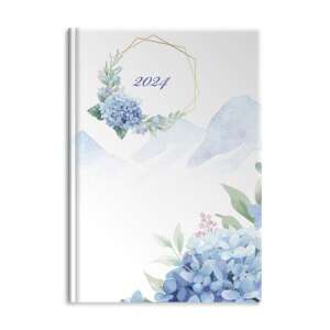 TOPTIMER "Joy 3D" 2024-es tervező naptár kék hortenzia mintával - TOPTIMER
