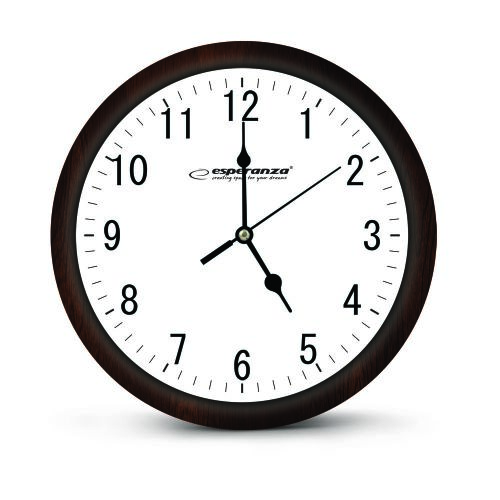 Esperanza Los Angeles white wall clock with brown frame