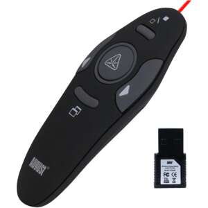 August LP205R vezeték nélküli prezentációs távirányító, fekete, piros lézermutatóval, USB vevővel - Prezentációs eszköz