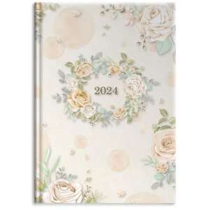 TOPTIMER "Joy" 2024-es romantikus tervező naptár virágmintával - TOPTIMER