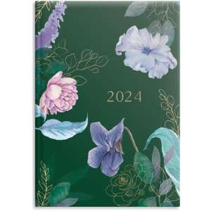 TOPTIMER "Joy" 2024-es virágos mintás tervező, zöld borító - TOPTIMER
