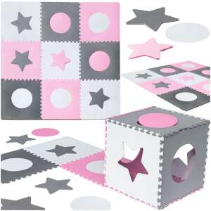 Habszivacs puzzle szőnyeg 180x180cm (9db) #szürke-rózsaszín 81430439 Szivacs puzzle