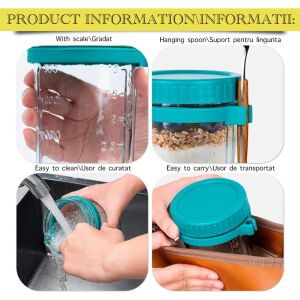 2-Piece Tea Spoon Set, Quasar & Co.®, Graded, To Go, Breakfast/Snack, Glass/PP/Stainless Steel/Wood, Yellow/Turquoise 134567545 - Coffee & Tea Set