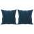 2 db kék bársony díszpárna szett, 40x40 cm