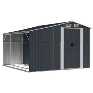 Anthracite grey galvanized steel garden shed 277x279x179 cm 81455411 - Garden storage crate