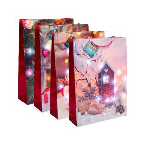 Set von 4 LED-Weihnachtsgeschenktüten mit verschiedenen Designs - Kunst & Hobby