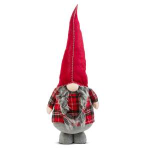 Gnome de Crăciun cu model în carouri roșu și negru, 95 cm înălțime, stil scandinav - Nonbrand Decorațiuni de Crăciun