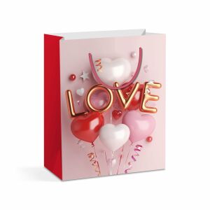 Love themed gift bag with heart balloons and confetti - Art & Craft